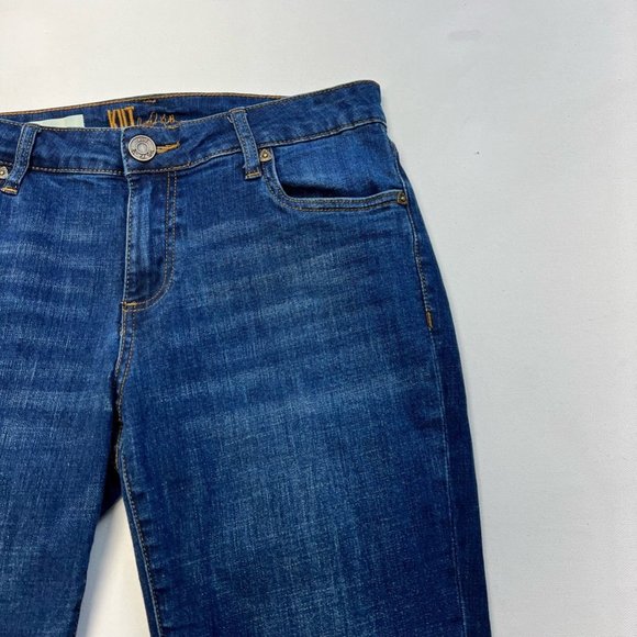 Kut From The Kloth Womens Katy Boyfriend Jeans Blue Whiskered Dark Wash Denim 2 - Picture 3 of 10